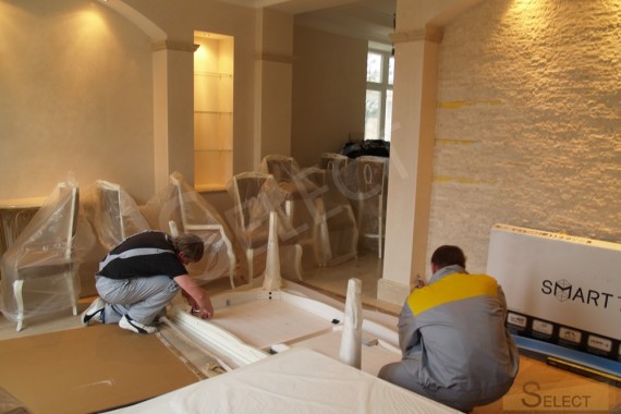 Photo furniture assembly. renovation in the living room - dining room in the Moscow region