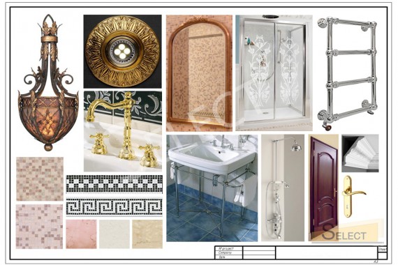 Shower room set (Mirror - Marioni, Towel dryer - Vogue, Faucets, accessories - Burlington Bathrooms)