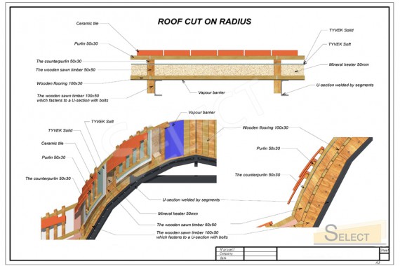 Roof radius cut in villa