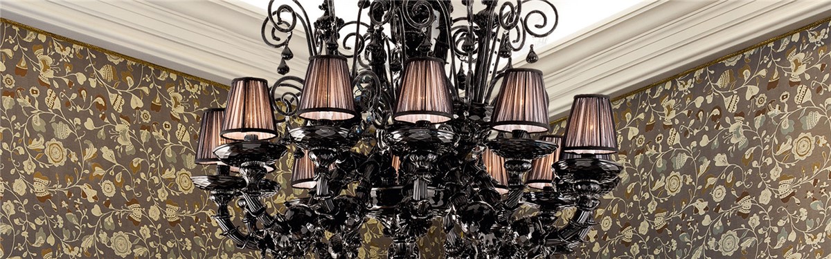 Arte Veneziana Black Rose Venetian Style Chandelier