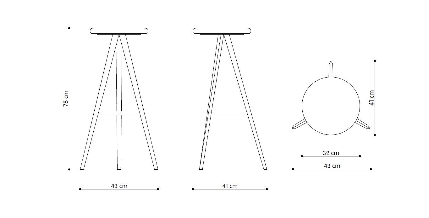 Technical Aky Stool Im-TR-0122-H47-MET & TR-0122-H67-MET & TR-0122-H67-MET