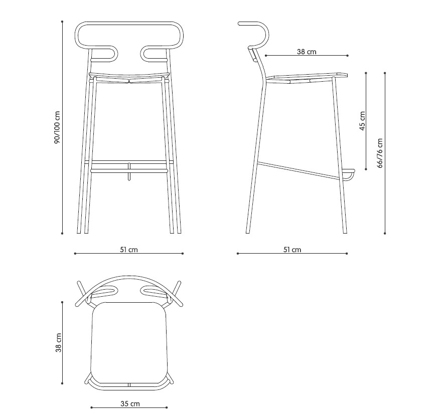 Technical Genoa Met Im Stool-TR-0049-MET-IM