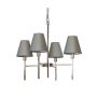 Elstead Lighting / Chandeliers / Lucerne 4 Brushed Nickel & Grey Shades