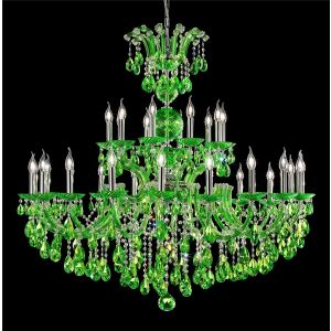 Italian Luxury Lighting / Chandeliers / Maria Theresa Green 30 Lights 1114 030 Venetian 