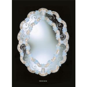 Italian Luxury Lighting / Wall Mirrors / Venetian in Murano Glass Adorned with Flowers 140S