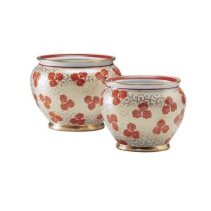 Le Porcellane / Flower Boxes & Flower Pots / Cachepot Rose Rosse 4023 4022
