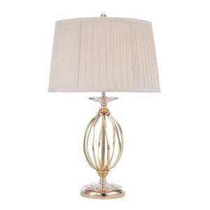 Elstead Lighting / Table Lamps / Aegean 1 Polished Brass with Ivory Shade