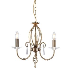 Elstead Lighting / Chandeliers / Aegean 3 Aged Brass