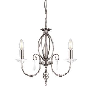 Elstead Lighting / Chandeliers / Aegean 3 Polished Nickel
