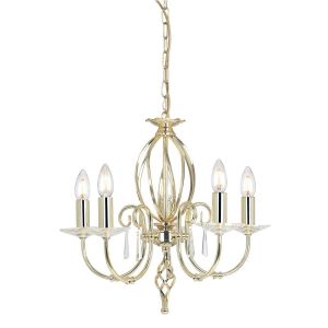Elstead Lighting / Chandeliers / Aegean 5 Polished Brass