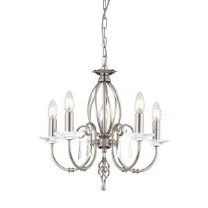 Elstead Lighting / Chandeliers / Aegean 5 Polished Nickel