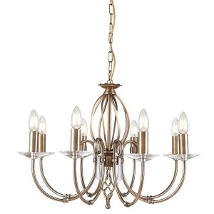 Elstead Lighting / Chandeliers / Aegean 8 Aged Brass