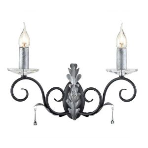 Elstead Lighting / Wall Lights / Amarilli 2 Black with Silver Patina
