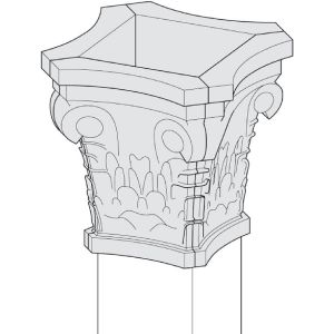 Arte Veneziana / Pilasters & Columns / Decorative Column Capital CGC-GLF-013-CG10