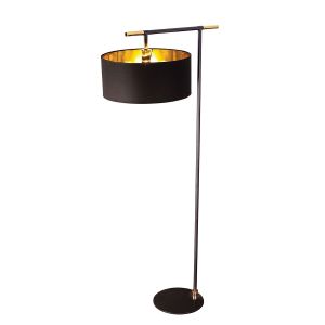 Elstead Lighting / Floor Lamps / Balance 1 Polished Brass with Black Shade
