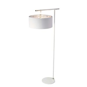 Elstead Lighting / Floor Lamps / Balance 1 Polished Nickel with White Shade