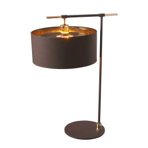 Elstead Lighting / Table Lamps / Balance 1 Brown & Polished Brass with Brown Shade