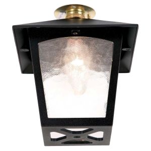 Elstead Lighting / Ceiling Lights / York Flush Porch Lantern Black
