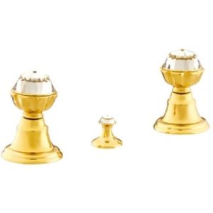 Bronces Mestre / Bidet Fittings / Three holes bidet set with Swarovski crystal 039262.A00.00