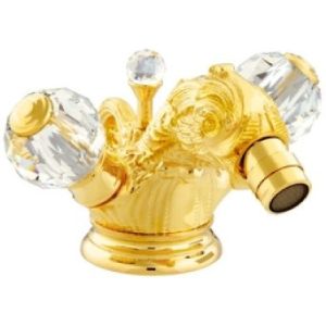 Bronces Mestre / Bidet Fittings / One hole bidet mixer with Swarovski crystal 039125.000.00