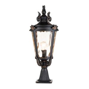 Elstead Lighting / Outdoor Pedestal Lights / Baltimore 1 Large Lantern Weathered Bronze