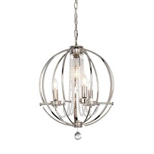 Elstead Lighting / Chandeliers / Cassie 4 Polished Nickel Plated