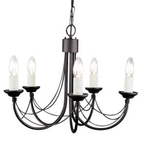 Elstead Lighting / Chandeliers / Carisbrooke 5 Black