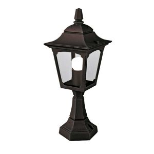 Elstead Lighting / Outdoor Pedestal Lights / Chapel 1 Mini Lantern Black