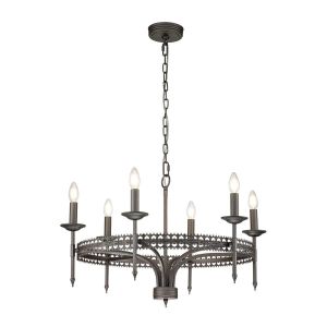 Elstead Lighting / Chandeliers / Crown 6 Iron Gate