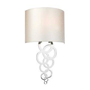 Elstead Lighting / Wall Lights / Curtis Medium Polished Chrome with Ivory Faux Silk Shade