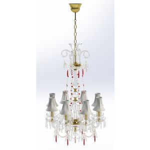 Italian Luxury Lighting / Chandeliers / Elegance Crystal 8 Lights with Lampshades D1202 008