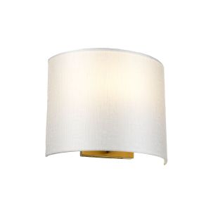 Elstead Lighting / Wall Lights / Cooper Medium Curved with Aged Brass Back Plate with Ivory Shade