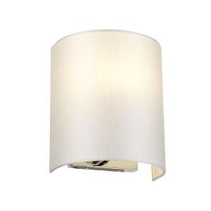Elstead Lighting / Wall Lights / Cooper Small Curved with Polished Chrome Back Plate & Ivory Shade