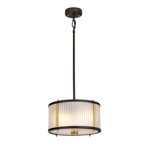 Elstead Lighting / Pendant Lights / Corona 2 Museum Bronze Dark Brown Painted & Aged Brass