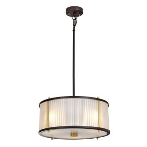 Elstead Lighting / Pendant Lights / Corona 3 Museum Bronze Dark Brown Painted & Aged Brass