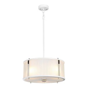 Elstead Lighting / Pendant Lights / Corona 3 White Satin Painted & Polished Nickel