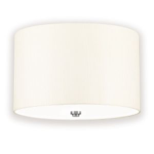 Elstead Lighting / Ceiling Lights / Fletcher 14 Flush Polished Chrome with Ivory Shade