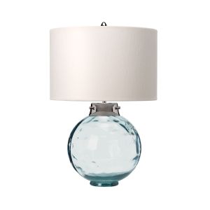 Elstead Lighting / Table Lamps / Kara Blue Glass with Hepplewhite Shade
