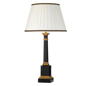 Elstead Lighting / Table Lamps / Peronne 1 Black and Gold with Off-White Shade