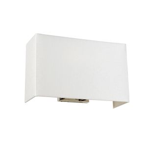 Elstead Lighting / Wall Lights / Riley Large Rectangular with Polished Chrome Back Plate & Ivory Shade