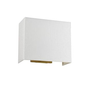 Elstead Lighting / Wall Lights / Riley Medium Rectangular  with Aged Brass Back Plate & Ivory Shade