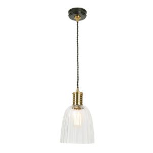Elstead Lighting / Pendant Lights / Douille 1 Black & Polished Brass
