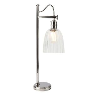 Elstead Lighting / Table Lamps / Douille Polished Nickel with Clear Shade