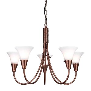 Elstead Lighting / Chandeliers / Emily 5 Copper Patina