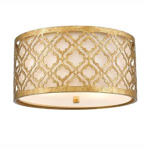 Elstead Lighting / Ceiling Lights / Arabella 2 Distressed Gold & Ivory Shade