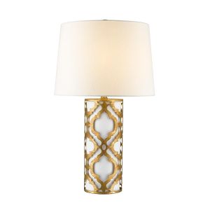Elstead Lighting / Table Lamps / Arabella 1 Distressed Gold & Ivory Shade