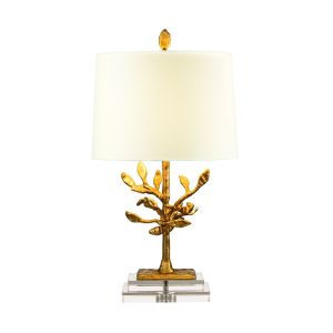 Elstead Lighting / Table Lamps / Audubon Park 1 Distressed Gold with Cream Shade