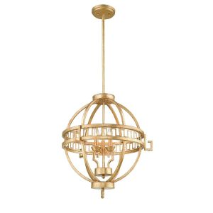 Elstead Lighting / Pendant Lights / Lemuria 3 Globe Distressed Gold & Ivory Shade