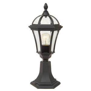 Elstead Lighting / Outdoor Pedestal Lights / Ledbury 1 Lantern Black