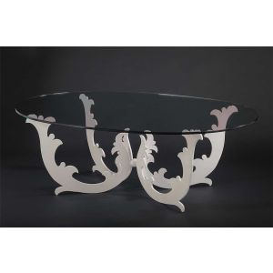 Officina Ciani / Coffee tables / Iron with Oval Crystal Top HF2128CT Fregio